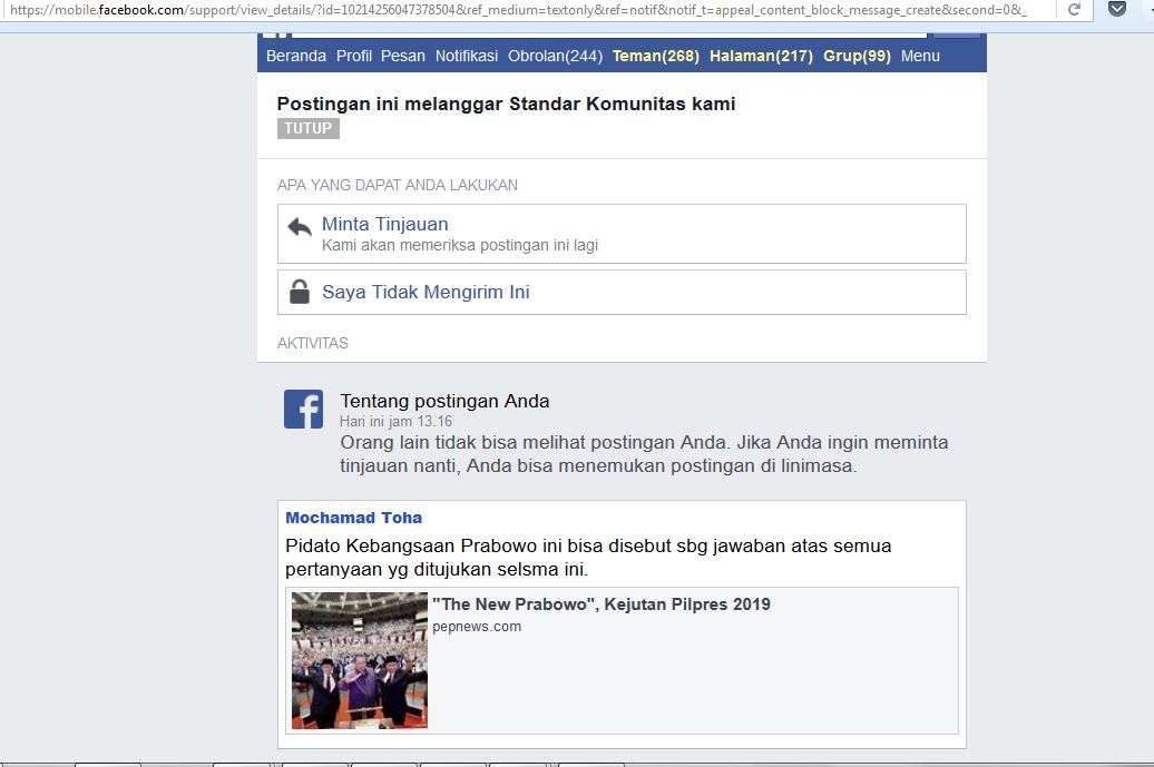 Menggugat “Intervensi Demokrasi” Standar Komunitas Facebook