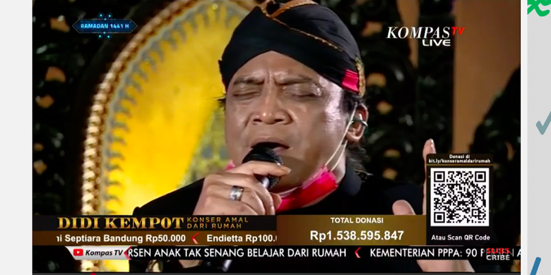 Konser Amal Dari Rumah, Kompas TV dan Didi Kempot Sukses Menghimpun Dana