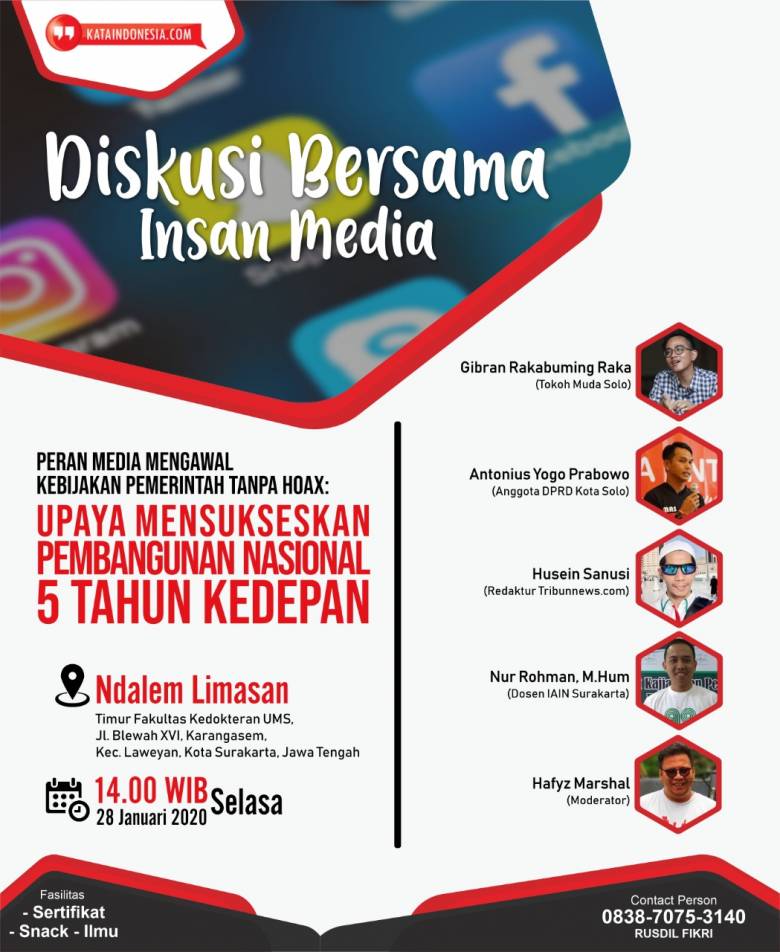 Sukseskan Indonesia Maju, Insan Media Solo Gelar Diskusi Tumbuhkan Optimisme