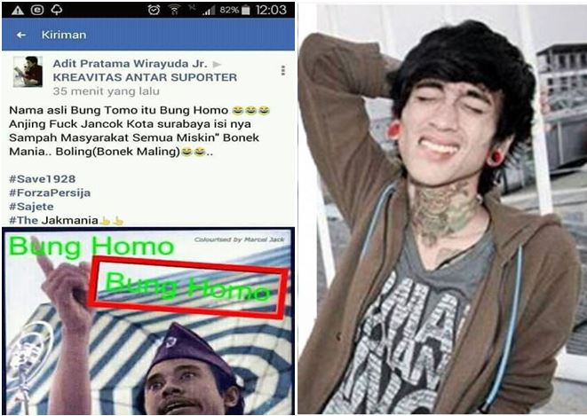 Tangkap, Pemilik Akun Adit Pratama Wirayuda Jr Penghina Bung Tomo!